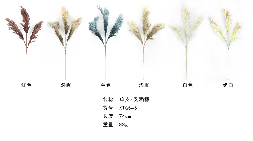 Single Stem 3 Branches Ear of Rice